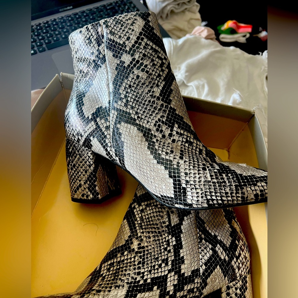 Snake skin booties size 10